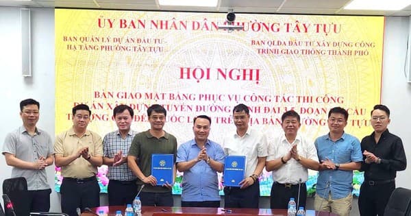 Phường Tây Tựu bàn giao mặt bằng dự án đường Vành đai 3,5 đoạn cầu Thượng Cát đến Quốc lộ 32