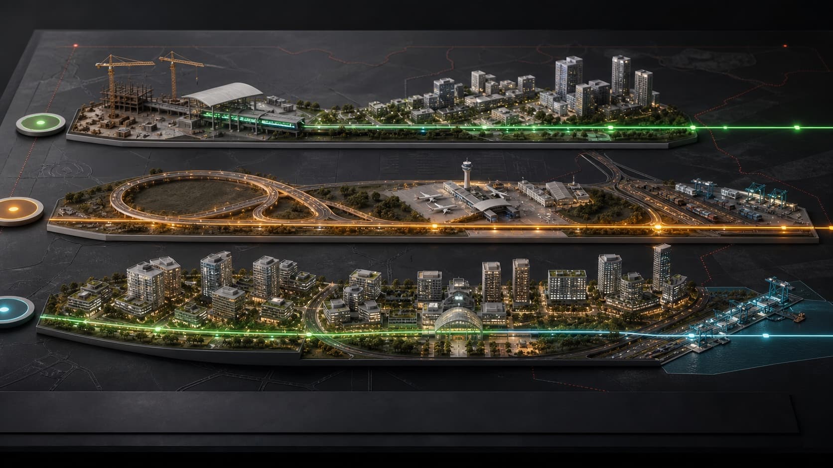 Minh họa bảng thời điểm quy hoạch 2026 2030 2035 với metro, vành đai, sân bay và cảng