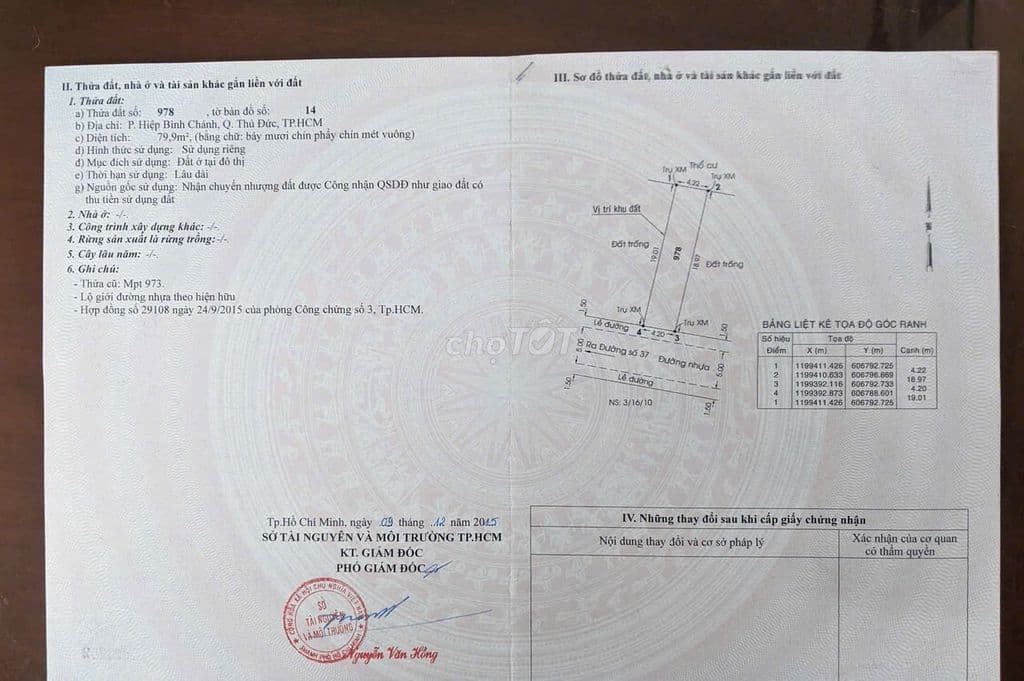 LÔ ĐẤT ĐƯỜNG HIỆP BÌNH- DT 4,2x22M2- SỔ RIÊNG - Ảnh 2