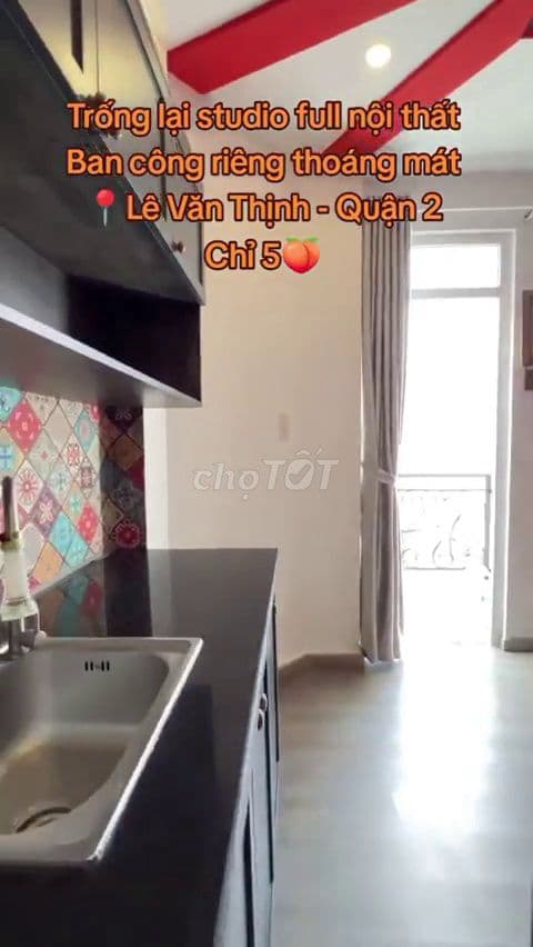 Cho thuê căn hộ studio Quận 2 đầy đủ nội thất có ban công giá 5 triệu - Ảnh 3