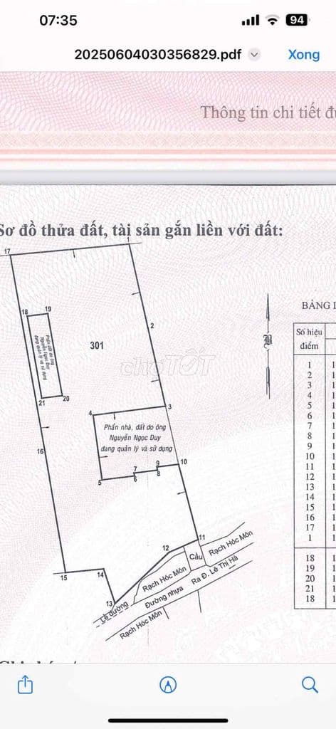Cần bán 2300m2 đất nằm ngay thị trấn hóc môn
