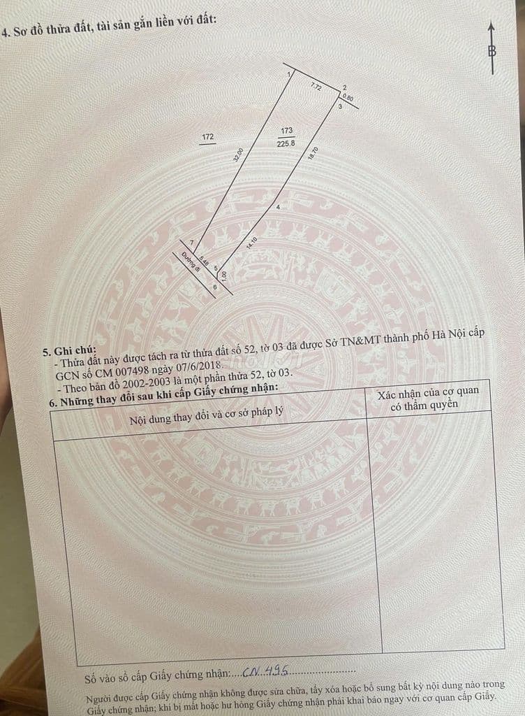 Đất sổ đỏ 226m2 tại Sơn Tây, Hà Nội