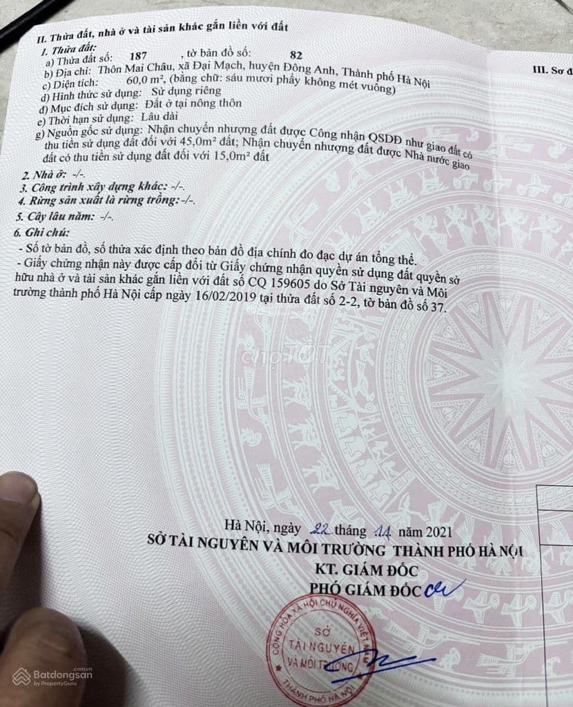 CHÍNH CHỦ BÁN GẤP ĐẤT THỔ CƯ SẴN SỔ TẠI ĐẠI MẠCH-ĐÔNG ANH - Ảnh 2