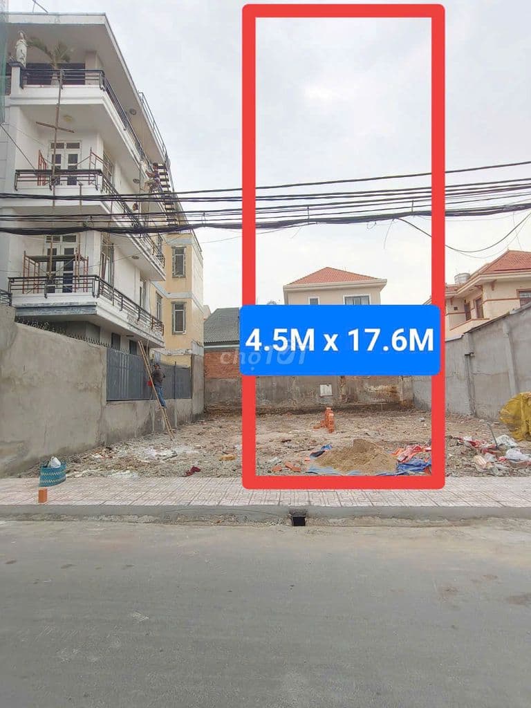 2 LÔ ĐẤT 4.5X17M- MẶT TIỀN ĐƯỜNG GẦN BV THỦ ĐỨC