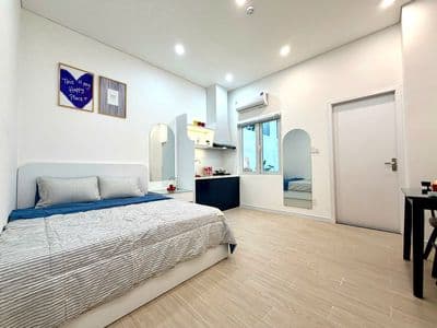 STUDIO FULL NỘI THẤT CỰC ĐẸP SAU LƯNG BV 600 GIƯỜNG ĐƯỜNG K20