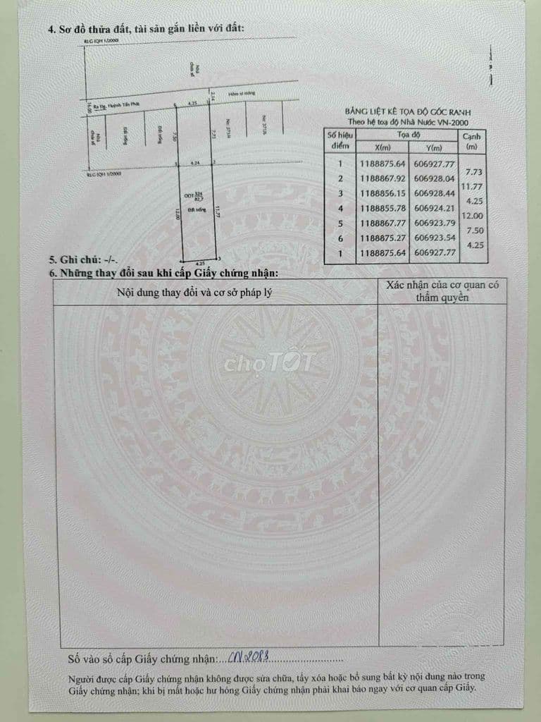 Bán đất hẻm 371 HTP Dt 4,25x19,5m - Ảnh 2