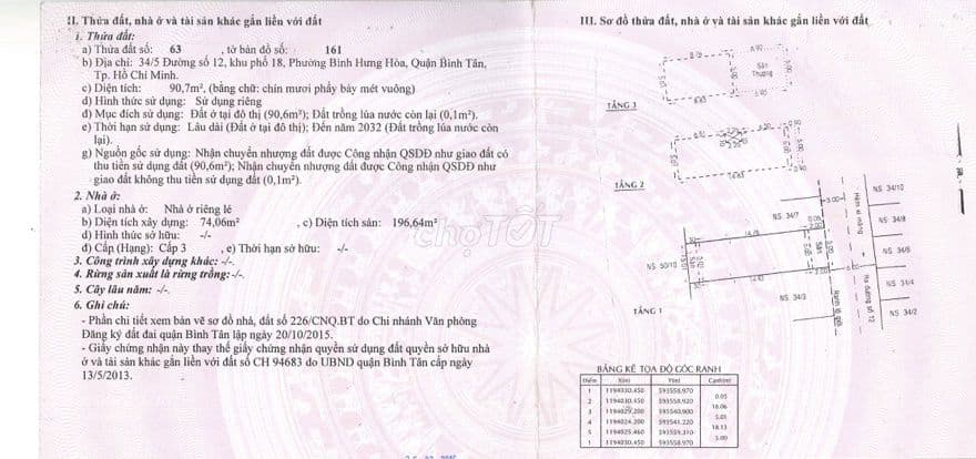 Bán nhà trệt 2 lầu 5x20 xây 196m2 Bình Hưng Hoà, Bình Tân