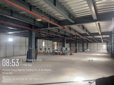 Cho thuê kho xưởng 850m2 Trường An, An Khánh, Hoài Đức, Hà Nội, PCCC