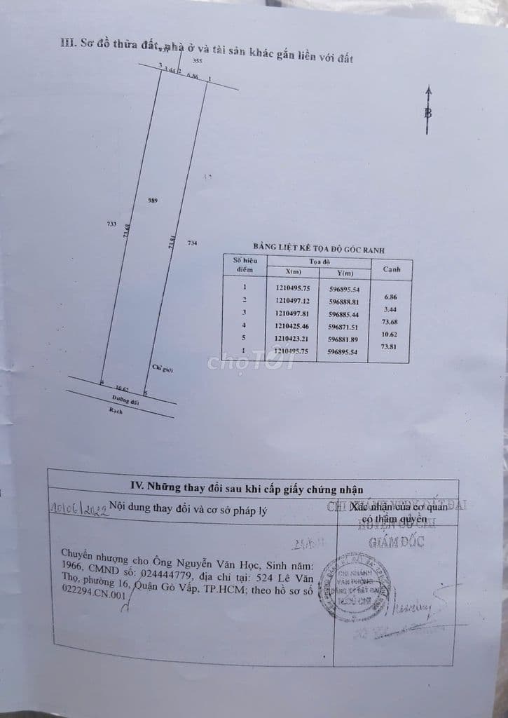 BÁN ĐẤT XÃ BÌNH MỸ - TP HỒ CHÍ MINH