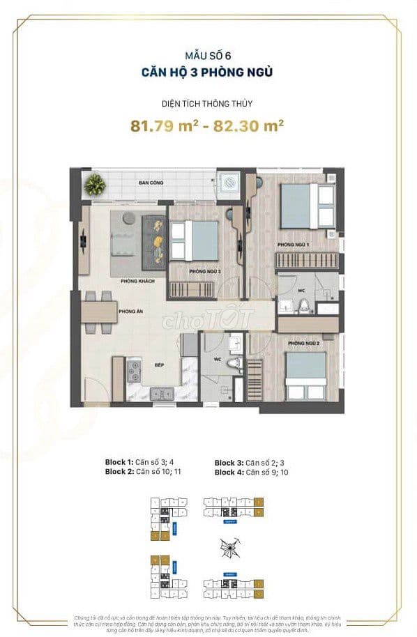 Căn góc 3pn view hồ bơi đẹp