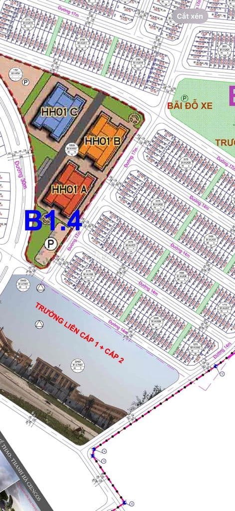 Bán đát nền dự án Thanh Hà - đất liền kề khu B1.4