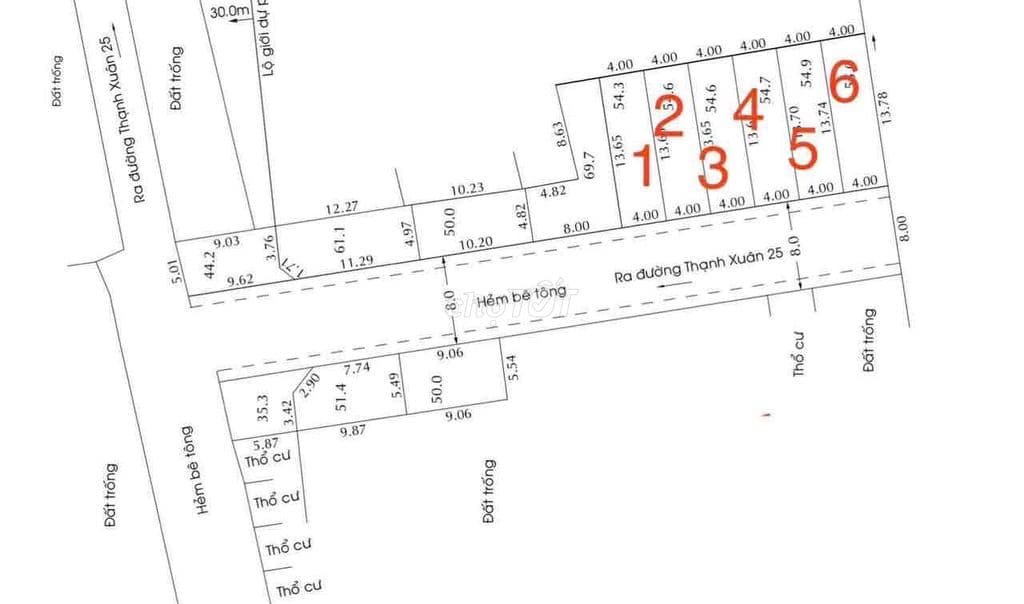 Bán 6 nền đất đẹp. Thạnh xuân 25