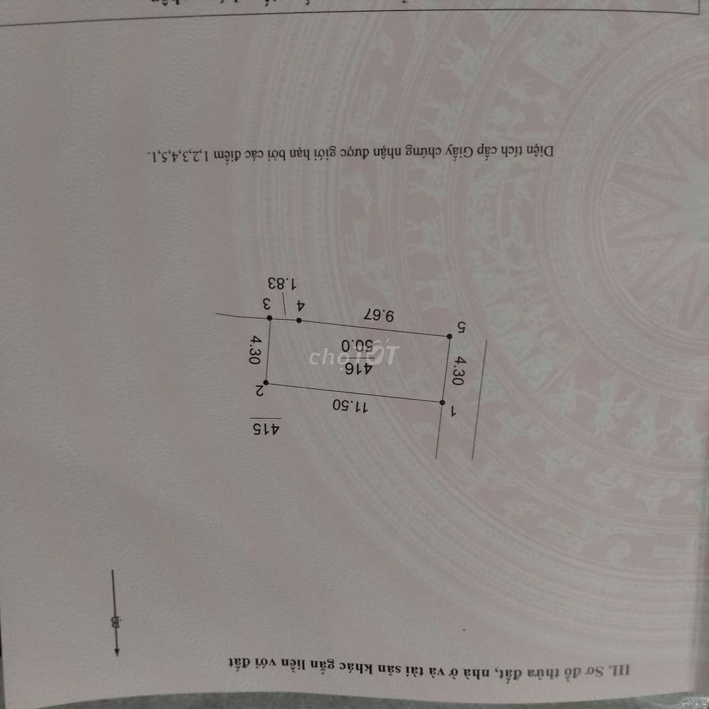 Bán đất thổ cư 50m2 chính chủ