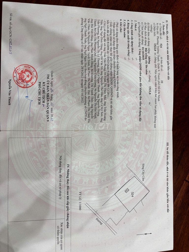 Bán gấp đất tại đường số 8, phường Trường Thạnh (Q9 cũ), Dt 54m2