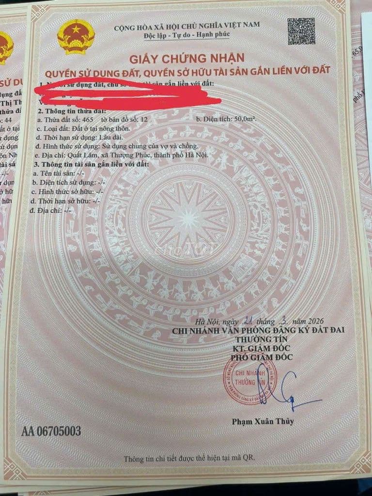 Lô đất xã Thượng Phúc đã kiểm tra quy hoạch