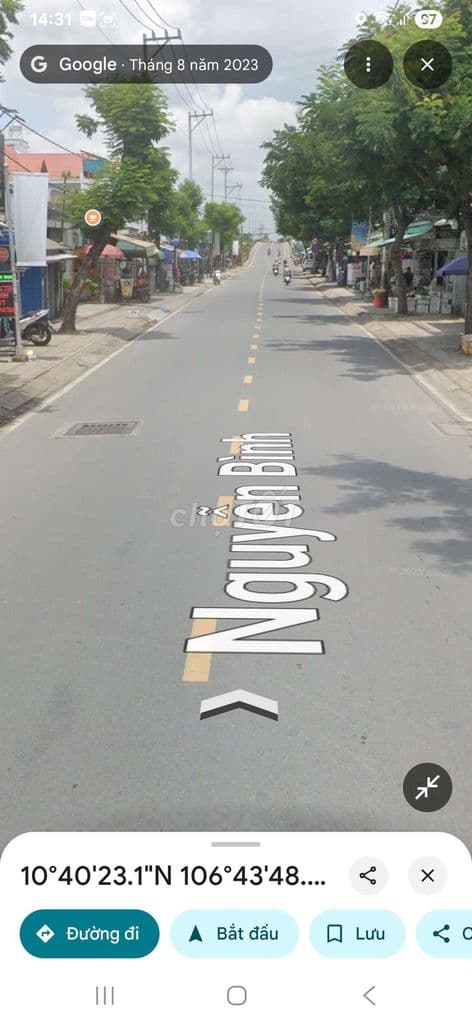 Nhà bè. Bán đất mt nguyễn bình