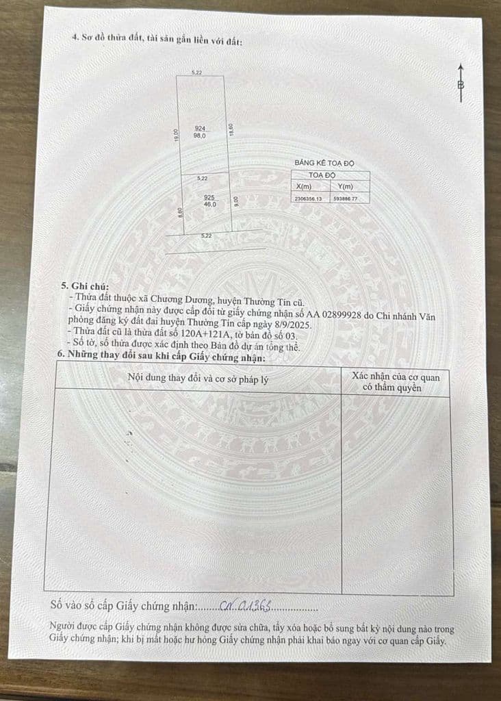 Bán 98m2 đất thổ cư tại xóm 2 Xã Chương Dương, Hà Nội - Ảnh 3