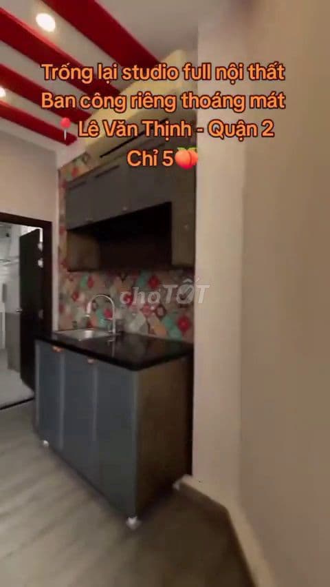 Cho thuê căn hộ studio Quận 2 đầy đủ nội thất có ban công giá 5 triệu - Ảnh 2