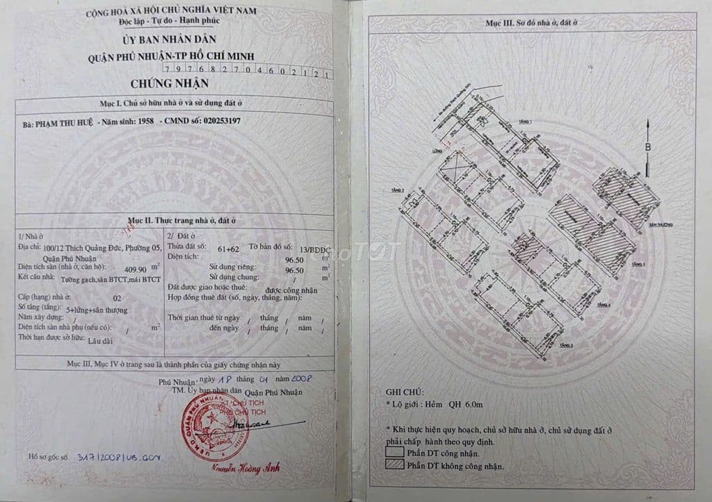 Nhà HXH 96m2 5 lầu Thích Quảng Đức Phú Nhuận