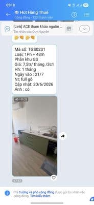 Cho thuê căn 1N tòa S4. Vinhome Smart City Tây mỗ full nội thất. 8tr
