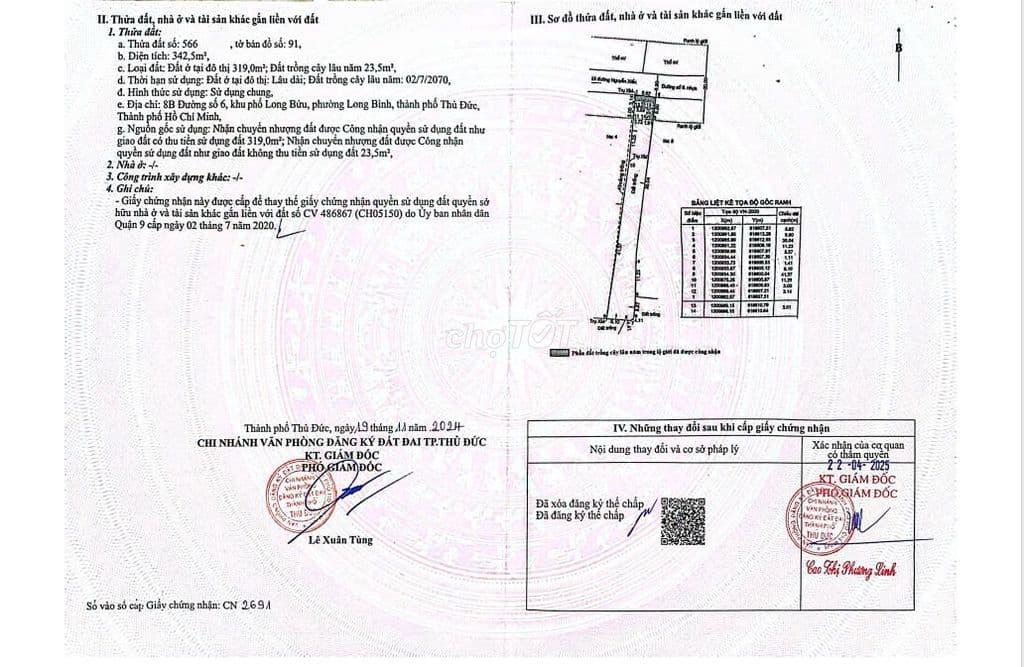 Đất Long Bình TP Thủ Đức 319m2 thổ cư – gần Vinhomes – xây CHDV