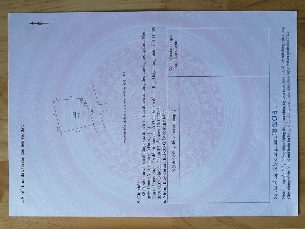 Chính chủ bán mảnh đất 65 m2 có 3 mặt giáp ngõ ra phố Thúy lĩnh