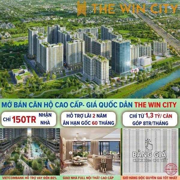 Mở bán đợt đầu tiên căn hộ win city giá 32 tr /m2, tt 9tr/1 tháng