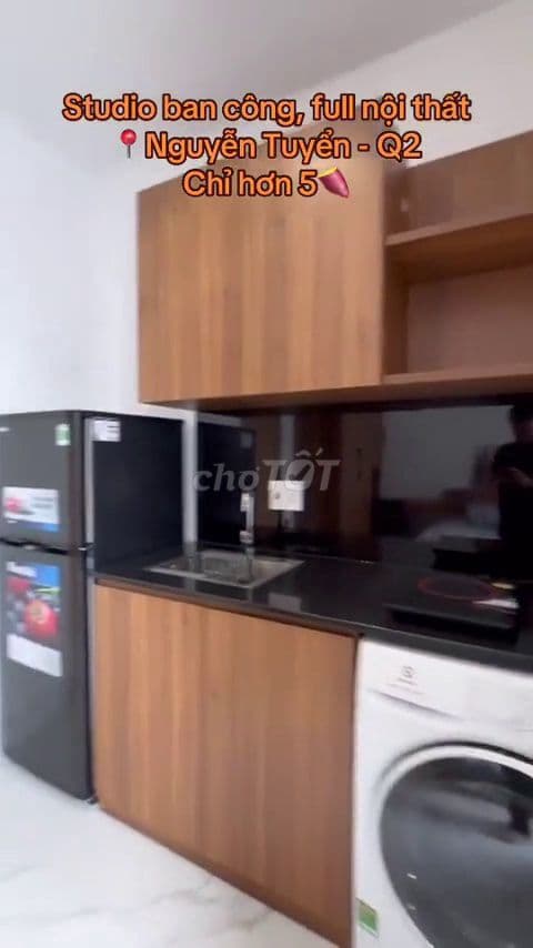 Studio ban công full nội thất ở Nguyễn Tuyển - Q2 chỉ hơn 5 🍠 - Ảnh 2