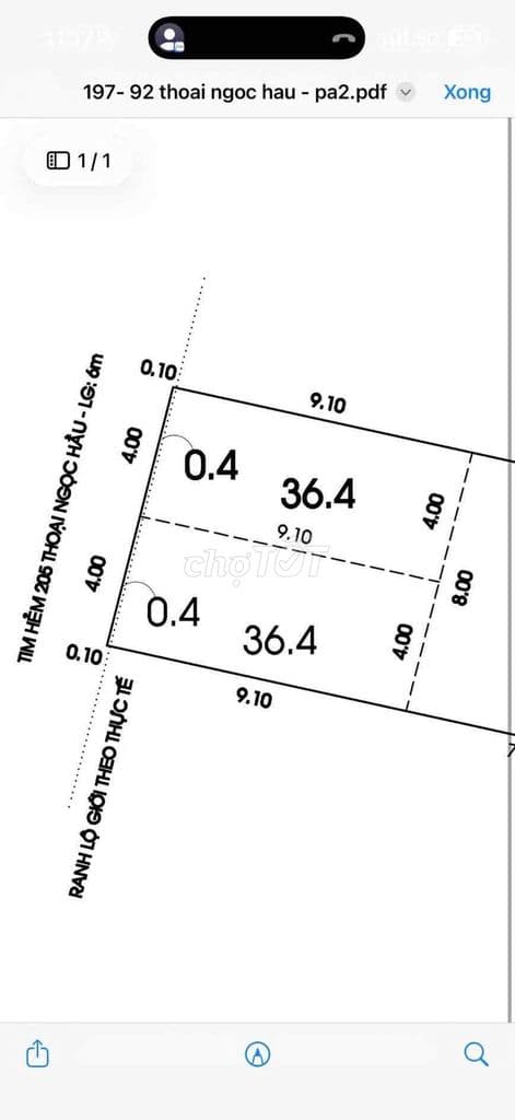 Hẻm 8m Thoại Ngọc Hầu. Giá 4.95 tỷ/ Lô
