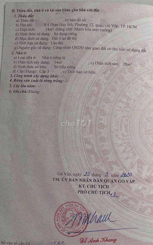 HIẾM NHÀ BÁN- 2 TẦNG - SÁT MẶT TIỀN - DTSD28M2- HƠN 1 TỶ