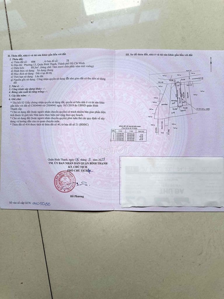 Nhà nát dt 4x23m 89,5m2 đường thông p13 giá 12,5tỷ