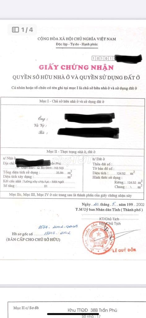 Bán Biệt Thự Vip Tướng Quân Đội 34A Trần Phú-Ba Đình Dt 142m2 x3,5T.