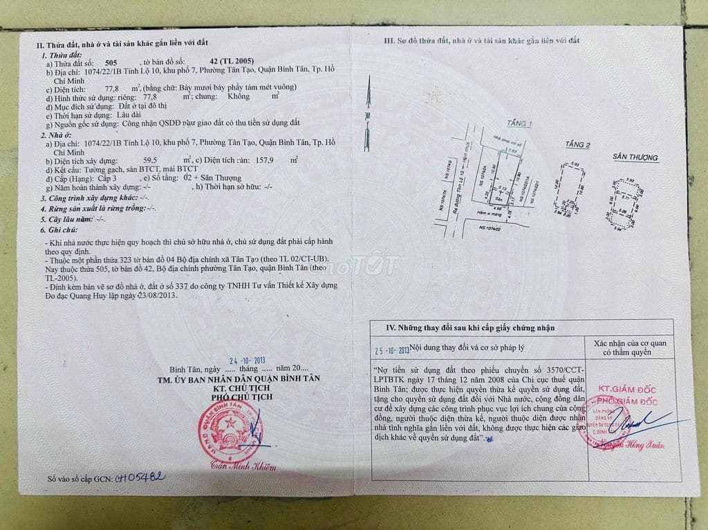 Nhà 5x15,5m 2,5 Tấm Hẻm Xe Hơi Đậu Cửa