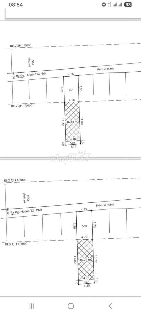 Bán đất hẻm 371 HTP Dt 4,25x19,5m