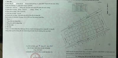 Bán gấp đất biệt thự khu bình lợi, giá chỉ 24,5 tỷ vnd,diện tích 254m2