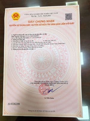 Đất đường đông thạnh 4, dt:104m2 thổ cư, sổ hồng riêng, chỉ 3.6 tỷ