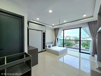 Cho thuê chdv ban công full nội thất gần ngay chung cư dream home