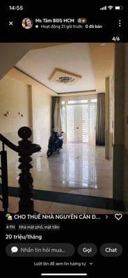 cho thuê nhà 3 lầu mặt phố. đường số Tân Quy. giá 20tr/tháng.