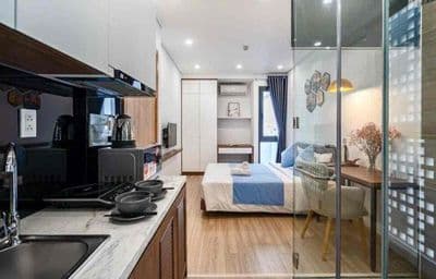 Căn hộ STUDIO_CỬA SỔ Full nội thất Nguyễn Trãi Q1 Ra vào vân tay