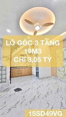 Lô góc khu Quang Trung, Phan Huy Ích, 3 tầng, mới đẹp ở ngay, nhỉnh 3t