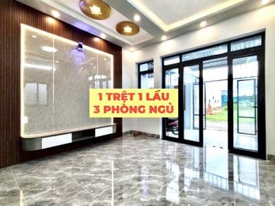 Bán nhà 1 trệt 1 lầu mới xây gần ngã tư An Bình chỉ 900tr