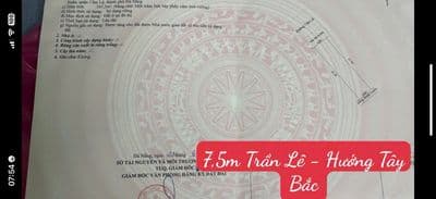 Bán đất đường 7,5m TRẦN LÊ - Hòa Xuân - Dt 108m2 - Hướng Tây Bắc