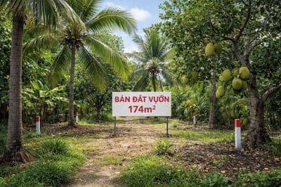 BÁN LÔ ĐẤT VƯON AN SƠN 01 174M2 NGANG 10M DÀI 17,4M2 CÓ 50M2 THỔ CƯ