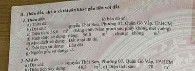 Chỉ 4.39 tỷ - Có ngay nhà Nguyễn thái sơn - 56m2 đất - Đang cho thuê