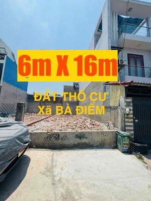 ĐẤT THỔ CƯ- 6m X 16m-Gần Chợ Đầu Mối-NS-Hóc Môn