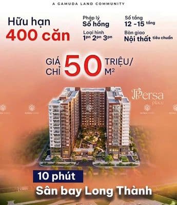 Mở bán đợt 1 căn hộ Persa Palace ngay sân bay Long Thành giá chỉ 50tr