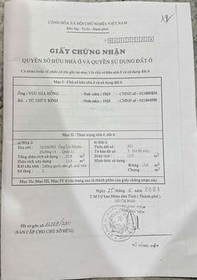Nhà nát 32/36/26G Ông Ích Khiêm, p11, Q11. sổ chủ củ chưa qua cò láy