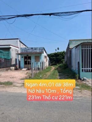 đất Chính Chủ 231m, Thổ 221m. hậu nở 10m, Xã phước Vĩnh an