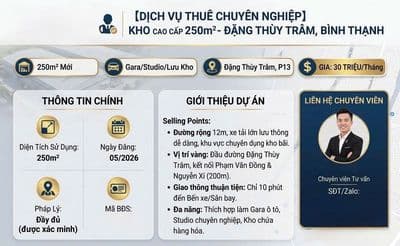 NHÀ KHO diện tích 250 m2,làm Gara, Studio, Để hàng- Bình Lợi, HCM