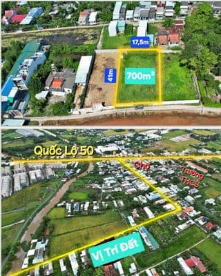 700m2 sát QL50 ngang 17,5m cực thoáng, ngay cụm Chợ & Trường học - SHR